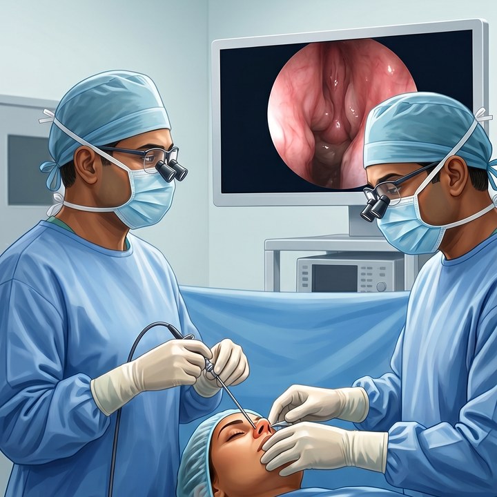 Transnasal endoscopic pituitary tumour surgery, two-surgeon team